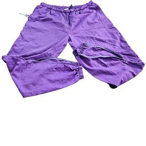 Boathouse XXL Joggers Men Purple Nylon Y2K Zip Elastic Pockets Athleisure Custom